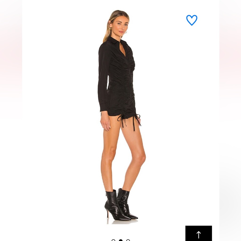 Euc Superdown Black Chic Button Down Mini Ruched … - image 4